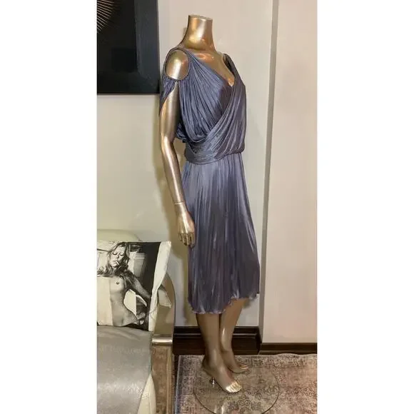 Alexander McQueen Vintage Gray Ruffle Dress S/S 2007 (Size IT44)